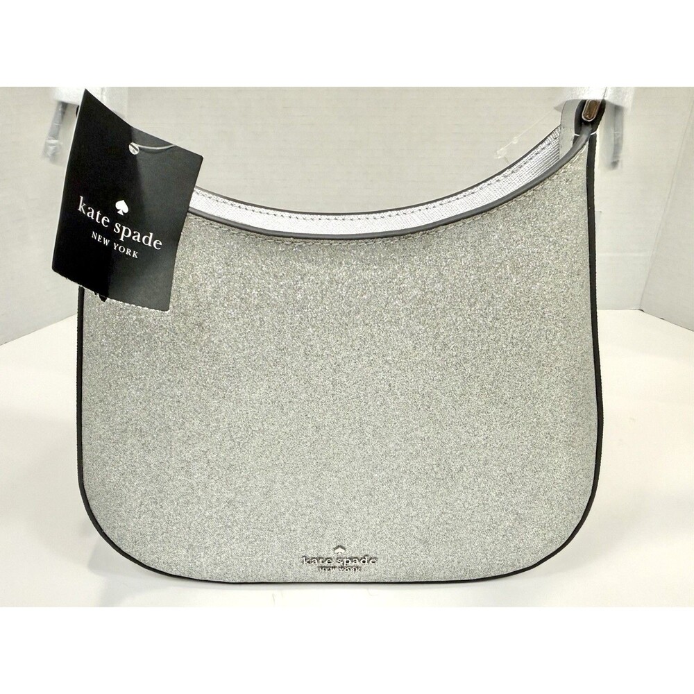 NWT Kate Spade Lunar Light Silver Glimmer Glitter Shoulder Bag KE461
